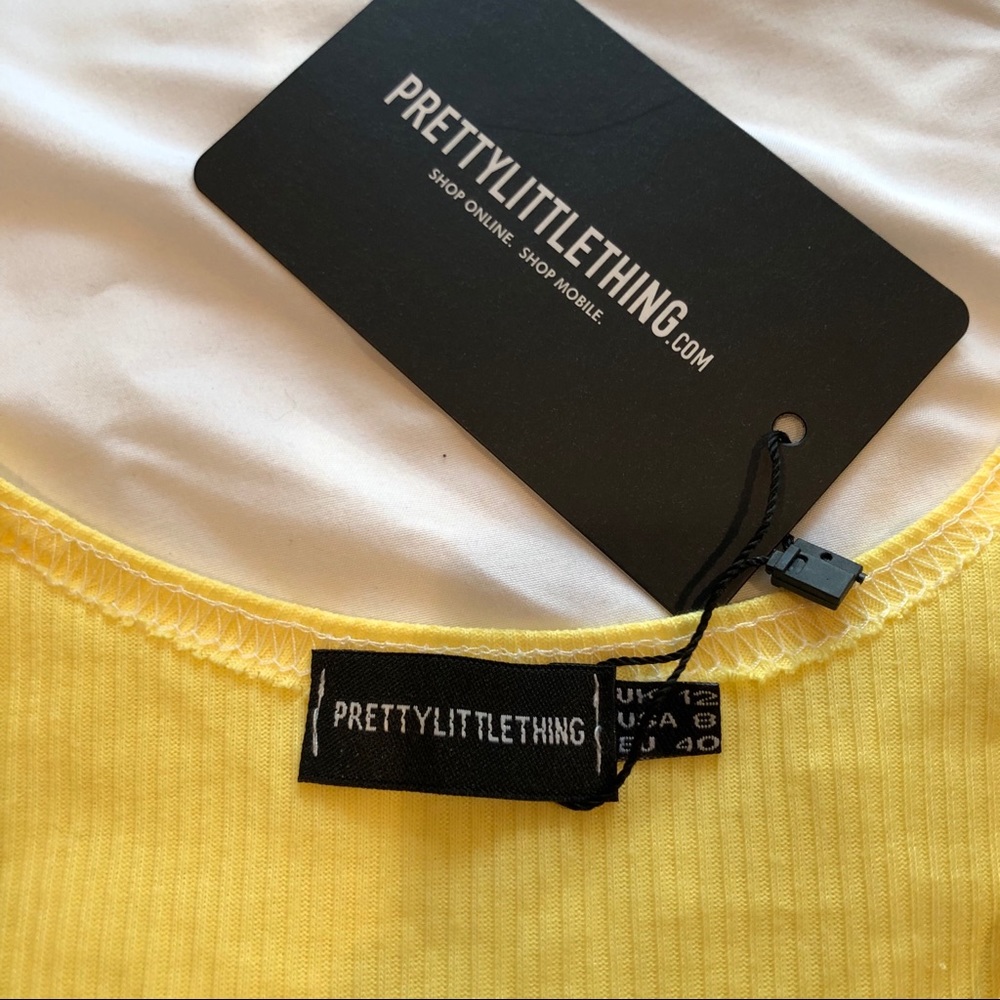 Lemon Ribbed Knot crop top - Picture 2 of 4